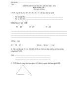 Đề thì Lớp 1 lần 4