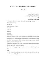 BÀI GIẢNG CẤP CỨU Y TẾ TRONG THẢM HỌA (Kỳ 7) ppt