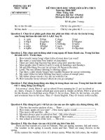 Đề HSG Anh 6 _ Số 1