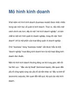 Mô hình kinh doanh Khái niệm mô hình kinh doanh ppt