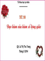 Bài giảng Đạo hàm của hàm số lượng giác