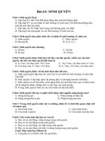 Trắc nghiệm bài 63: Sinh quyển ppt