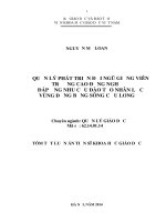 tóm tắt luận án tiến sĩ khoa học giáo dục quản lý phát triển đội ngũ giảng viên trường cao đẳng nghề đáp ứng nhu cầu đào tạo nhân lực vùng đồng bằng sông cửu long