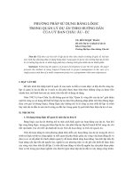 phương pháp sử dụng bảng lôgic trong quản lý dự án theo hướng dẫn của uỷ ban châu âu - ecban châu âu - ec