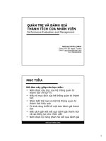QUẢN TRỊ VÀ ĐÁNH GIÁ THÀNH TÍCH CỦA NHÂN VIÊN