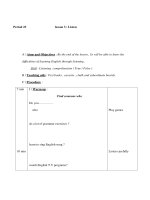 Giáo án Anh văn lớp 9 - Unit 4 - Period 23 - Lesson 3 : Listen pdf