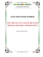 Phát triển óc sáng tạo cho trẻ 34 tuổi thông qua hoạt động thổi bong bóng
