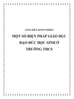 Một số biện pháp giáo dục đạo đức học sinh ở trường THCS