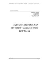 Những người có liên quan đến lợi ích và đạo đức trong kinh doanh