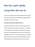 Đạo đức nghề nghiệp trong thẩm định dự án potx