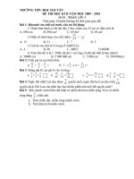 Đề thi cuối kỳ 2 lớp 4