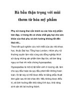 Bà bầu thận trọng với mùi thơm từ hóa mỹ phẩm doc