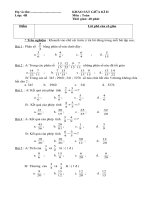 Đề kiểm tra giữa kì - Lớp 4