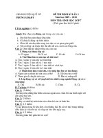 Đề thi Sinh 7 giữa học kì II