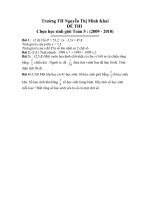 Đề thi HSG toán 5 (có đáp án )