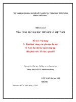 Tiểu luận tình hình chung của giáo dục đại học, giáo dục đại học ngoài công lập  hãy phân tích tổ chức, quản lý