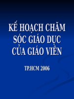 kế hoạch chăm sóc giáo dục của giáo viên