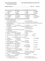 Đề tham khảo Anh_10 HK_II số 9