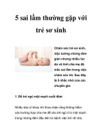 5 sai lầm thường gặp với trẻ sơ sinh doc