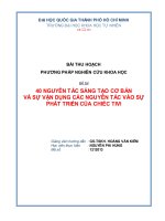 40 NGUYÊN TẮC SÁNG TẠO CƠ BẢN VÀ SỰ VẬN DỤNG CÁC NGUYÊN TẮC VÀO SỰ PHÁT TRIỂN CỦA CHIẾC TIVI