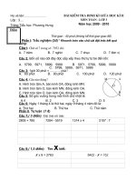 ĐỀ THI GHK2 MÔN TOÁN LỚP 3 - NĂM HỌC 2009 - 2010