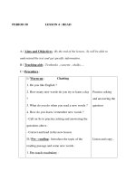 Giáo án Anh văn lớp 8 - UNIT 5 - PERIOD 30 - LESSON 4 : READ pps