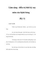 Lâm sàng - điều trị thời kỳ suy mòn của bệnh bỏng (Kỳ 1) pptx