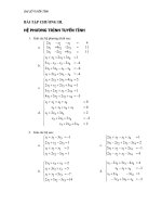 ĐẠI SỐ TUYẾN TÍNH - BÀI TẬP CHƯƠNG III - HỆ PHƯƠNG TRÌNH TUYẾN TÍNH doc