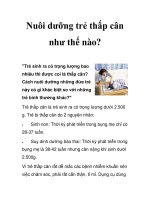 Nuôi dưỡng trẻ thấp cân như thế nào? pps