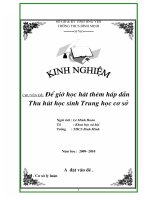 Để giờ học hát thêm hấp dẫn, thu hút hs THCS