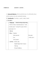 Giáo án Anh văn lớp 8 - UNIT 7 - PERIOD 42 - LESSON 3 : LISTEN pptx