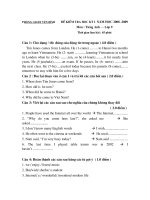 De KT học ky I lop 9