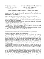 THAM LUẬN VỀ KIỂM TRA, ĐÁNH GIA MÔN: ĐỊA LÍ