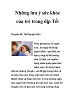 Những lưu ý sức khỏe của trẻ trong dịp Tết docx