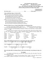 Đề tham khảo Anh_10 HK_II số 1