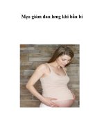 Mẹo giảm đau lưng khi bầu bí pdf