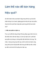 Làm thế nào để bán hàng hiệu quả? docx