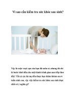 Vì sao cần kiểm tra sức khỏe sau sinh? potx