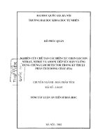 Nghiên cứu chế tạo các điện cực chọn lọc ion nitrat, nitrit và amoni tiếp xúc rắn và ứng dụng chúng làm detector trong kỹ thuật phân tích dòng chảy (FIA)