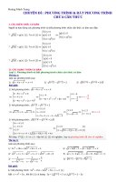 PHƯƠNG TRÌNH & BẤT PHƯƠNG TRÌNH CHỨA CĂN THỨC docx