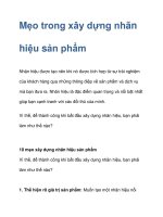 Mẹo trong xây dựng nhãn hiệu sản phẩm pptx