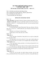 Đề thi  và đáp án nghề THCS phần thực hành làm vườn