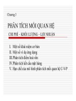 Phân tích mối quan hệ chi phí – khối lượng – lợi nhuận