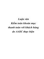 Luận văn - Kiểm toán khoản mục thanh toán với khách hàng do AASC thực hiện pps