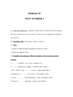 Giáo án Anh văn lớp 8 - PERIOD 39 - TEST NUMBER 2 docx