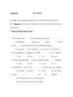 Giáo án Anh văn lớp 9 - Period 14: REVISION pot