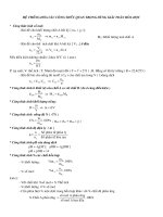 Hệ thồng CT hóa học quan trọng dùng giải toán
