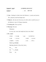 Giáo án Anh văn lớp 6 - Period 56 - Unit 9 - Lesson 2 - AT HOME AND AWAY A2 P.87 - 88 doc