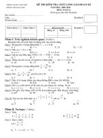 Đề + Đáp án Toán 6 - GĐII