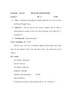 Giáo án Anh văn lớp 6 - Period 66 - Lesson 5 - Unit 10 - HEALTH AND HYGIENE B2 - 3 P.104 pptx